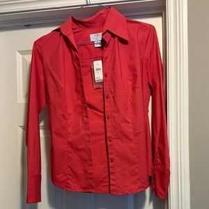 LOFT Scarlet Button-Up Shirt